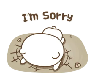 😪 I'm Sorry disculpa, triste, lindo, lo siento, dibujos animados, emocional, petición telegram sticker