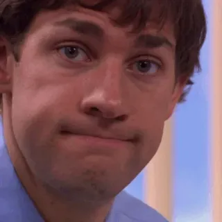 🗞 Jim Halpert The Office Jim Halpert, John Krasinski, Das Büro, TV Serie, lustig, Ausdruck, Grinsen telegram sticker