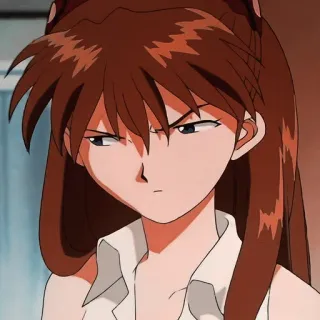 🥴 Asuka Langley Neon Genesis Evangelion anime, manga, tv show, character, Asuka, Evangelion telegram sticker