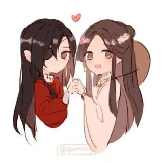 ✨ 动漫, Q版, 卡通, 可爱, 情侣, 爱, 关系 whatsapp sticker