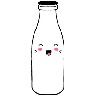 😭 Leche, Kawaii, Lindo, Botella, Comida telegram sticker