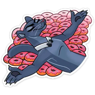 ☺️ mèo, bánh donut, động vật, thức ăn, món tráng miệng, hình minh họa telegram sticker