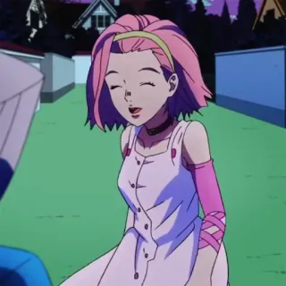 🍡 Yasuho Hirose JoJo's Bizarre Adventure Anime, Manga, Jojo, Yasuho Hirose, pinke Haare, Charakter telegram sticker
