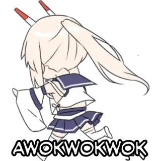 🏃‍♀ AWOKWOKWOKWOK Anime, Chibi, Carino, Correndo, Ragazza telegram sticker
