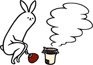 🐰 conejo, cocina, parrilla, humo, ventilador, comida, animal, dibujo animado telegram sticker