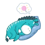 😴 slapen, dromen, dier, blauw, lolly, schattig telegram sticker