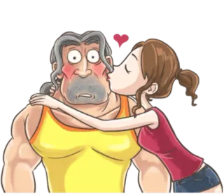 😘 漫画, キス, 愛, カップル, ロマンス whatsapp sticker