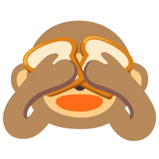 🍞 monyet, roti lapis, roti bakar, mata, binatang, lucu telegram sticker