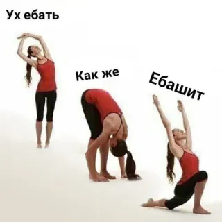 🤪 Ух ебать
Как же
Ебашит yoga, russian, exercise, flexibility, offensive, slang telegram sticker
