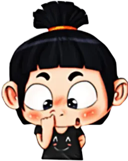 😏 Cartoon, Mädchen, Niedlich, Lächelnd, Figur telegram sticker