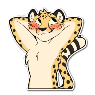 😳 치타, 퍼리, 귀여운, 편안한, 동물, 만화 telegram sticker