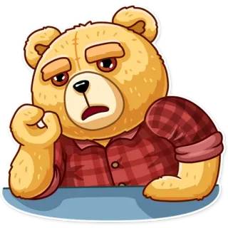 🤨 Ted ted, beruang, film, kartun, lucu, sedih, stiker telegram sticker