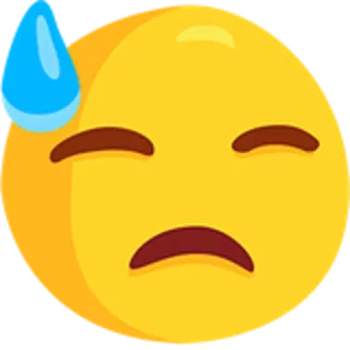😓 Emoji, Pot, Zaniepokojony, Nerwowy, Twarz telegram sticker
