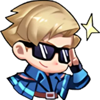 😎 漫画, サングラス, クール, 星, 金髪 telegram sticker