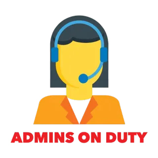 😠 ADMINS ON DUTY admins, en service, support, service client telegram sticker