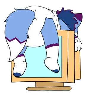 📺 cartoon, animal, computer, blue telegram sticker