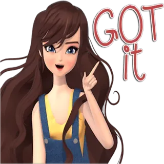 ☝ GOT it entendi, garota, fofo, concordo, aprovado telegram sticker