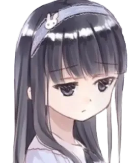 😔 动漫, 漫画, 悲伤, 女孩, 卡哇伊, 可爱, 插画 telegram sticker