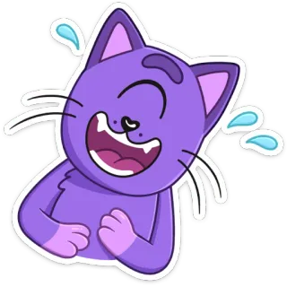 😂 kucing, tertawa, kartun, stiker, senang telegram sticker