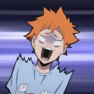 🍙 Hinata Shoyo Haikyuu anime, haikyuu, hinata, shoyo, reaction, funny telegram sticker