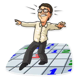 😨 démineur, jeu, puzzle, dessin animé, personnage, autocollant telegram sticker