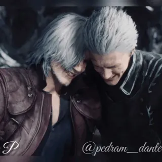 🗡 Dante Devil May Cry video game, brothers, anime, dante, vergil, silver hair telegram sticker