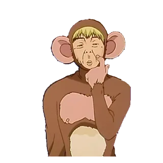 🐵 monkey, costume, animal, funny, cartoon, character telegram sticker