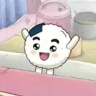 🍙 오니기리, 주먹밥, 음식, 카와이, 귀여운, 일본 음식, 만화, 캐릭터 telegram sticker