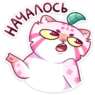 😒 началось kot, rosyjski, wyraz, zirytowany, naklejka whatsapp sticker