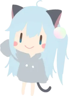 🙂 mèo, anime, dễ thương, kawaii, cô gái telegram sticker