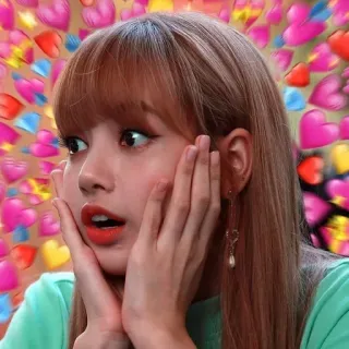 👛 Lisa kpop, harten, lisa manoban, blackpink, liefde, reactie, aanbiddend whatsapp sticker