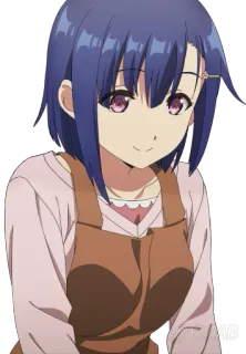 👩‍🍳 anime, mulher, personagem, avental, sorriso, fofo telegram sticker