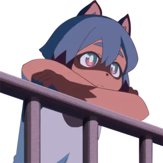 😶 Michiru Kagemori BNA: Brand New Animal Anime, Antro, Tanuki, Triste whatsapp sticker