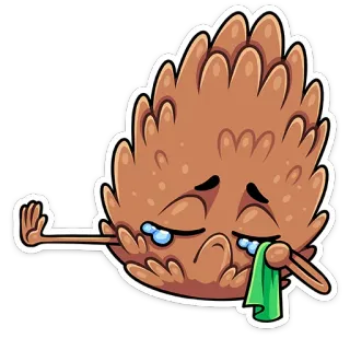 😢 шишка, грустный, плачущий, эмотикон, стикер, эмодзи telegram sticker