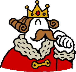 👑 re, corona, cartone animato, royalties, baffi, personaggio telegram sticker