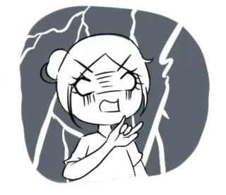 😨 arrabbiato, infastidito, frustrato, cartoni animati, stress, scocciato whatsapp sticker