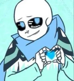 💙 Sans Undertale Undertale, Sans, Videospiel, Fanart, Niedlich, Herz, Blau telegram sticker