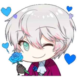 💙 애니메이션, 만화, 귀여운, 치비, 캐릭터, 팬아트 whatsapp sticker