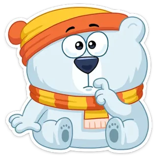 😀 ours, dessin animé, hiver, animal, écharpe, chapeau, mignon telegram sticker