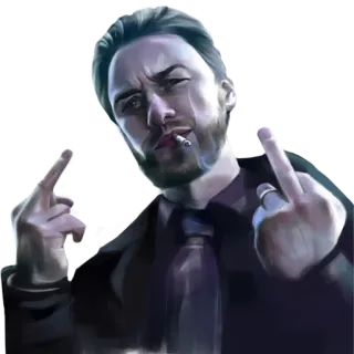 🖕 środkowy palec, papieros, obraźliwe, niegrzeczne telegram sticker