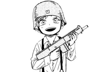 👉 Anime, Soldado, Casco, Pistola, Manga, Arma, Guerra telegram sticker