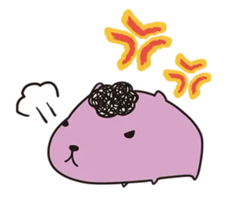 😤 capivara, bravo, desenho animado, animal, fofo, adesivo telegram sticker