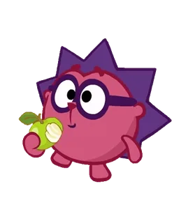 🍏 hedgehog, cartoon, apple, glasses, cute telegram sticker