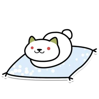 😑 кот, котенок, подушка, милый, животное, каваий, питомец whatsapp sticker