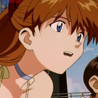😧 Asuka Langley Sohryu Neon Genesis Evangelion anime, character, portrait, illustration, Asuka Langley Sohryu, Evangelion telegram sticker