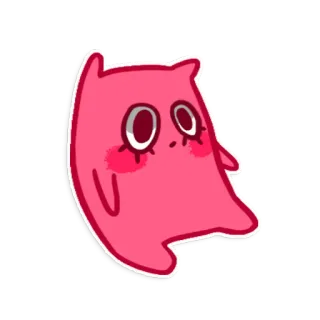 🙁 Мультфильм, Розовый, Персонаж, Милый, Наклейка telegram sticker