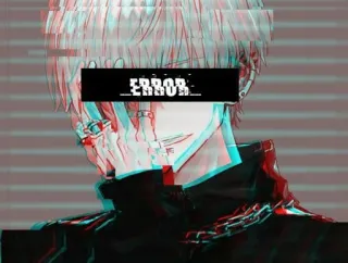 🌟 ERROR エラー, グリッチ, アニメ, 美的, デジタルアート whatsapp sticker