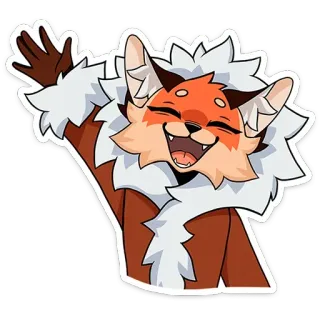 👋 renard, dessin animé, furry, animal, mignon, amical telegram sticker