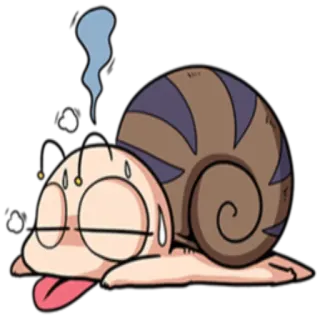 😵 หอยทาก, เหนื่อย, หมดแรง, การ์ตูน, สัตว์, เฉื่อย telegram sticker