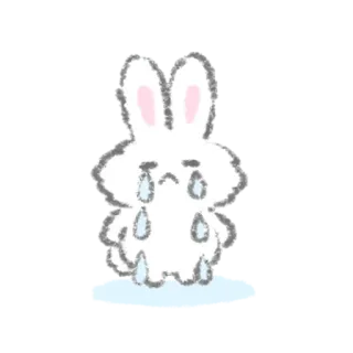 😢 กระต่าย, เศร้า, ร้องไห้, กระต่าย, น่ารัก, คาวาอิ, น้ำตา telegram sticker